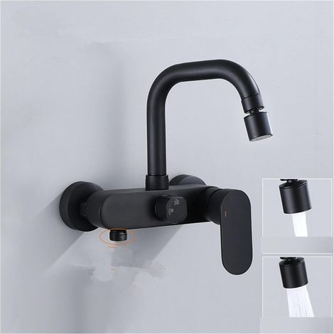 Robinet de remplissage de pot Robinet de cuisine Tuqiu avec pulvérisateur de pulvérisateur pistolet cuisine évier de cuisine robinet mural chaud et froid monté avec un mélangeur de lavabo à pistolet p (1/5)