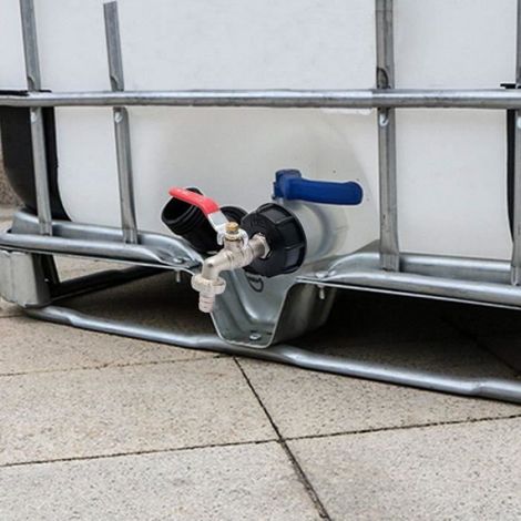 Adaptateur IBC - Robinet En Laiton - Raccord Snap-On - Filetage S60X6 - Pour Tuyau 1/2 Pouces - 1 Pièce (1/4)