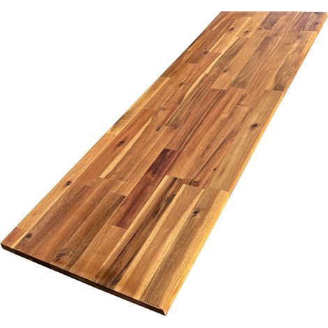 Tablette Acacia Pré-Huilé Teck Abouté, L.120 cm x l.40 cm, Ep.18 mm (1/5)