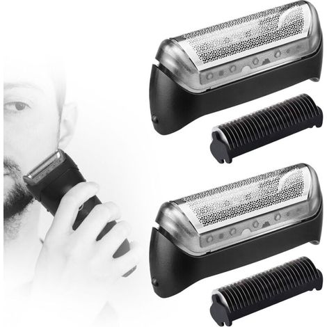 Têtes De Rasoir - 2 Pièces - Compatible Braun Série 10B 20B - Grille Et Lame Noire - Pour Rasoir Électrique Homme (1/5)