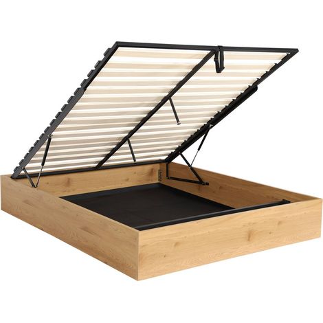 sweeek - Boxbett mit Lattenrost 160x200cm Holzdekor