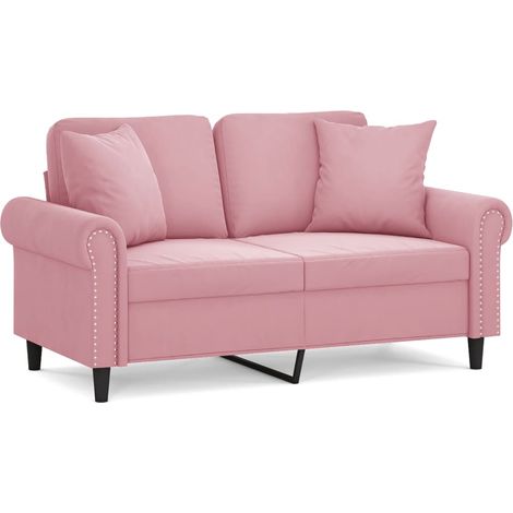 Maison Exclusive - Divano a 2 Posti con Cuscini Rosa 120 cm in Velluto
