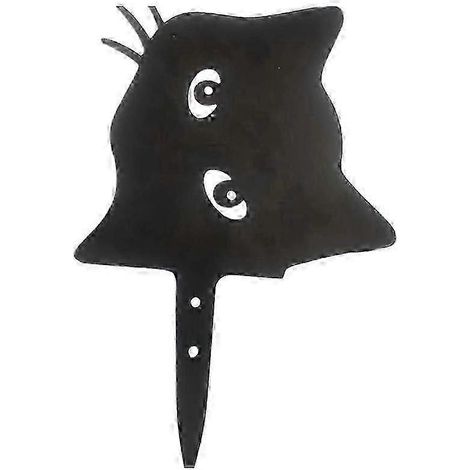 Schwarze, guckende Katze als Gartenstecker, Partydekoration, Ornamente, Kunsthandwerk - Gut-A (1/5)