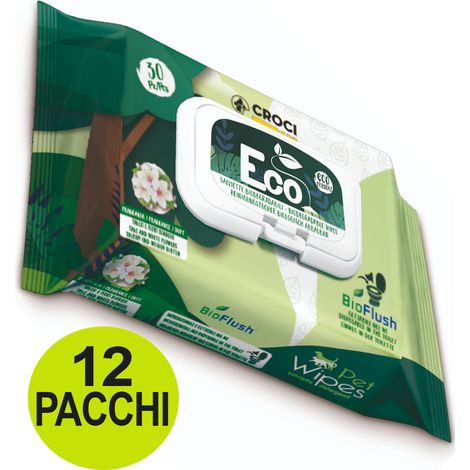 OFFERTA 12 Confezioni da 30 Salviette ciascuna umidificate Eco al Talco e Fiori bianchi