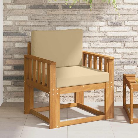 Outdoor-Sofa Massives Akazienholz und Polyester Natur (1/5)