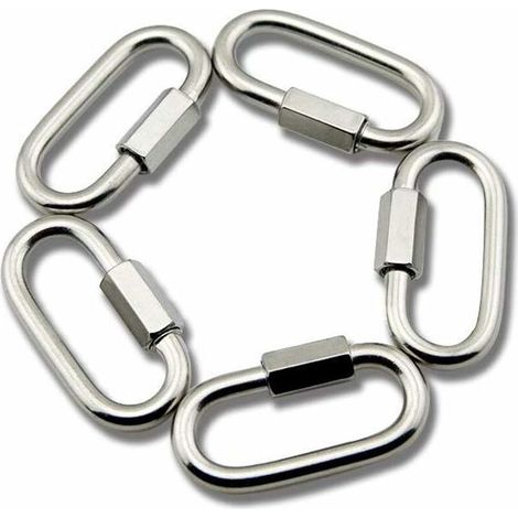 M6 Maillon Rapide en Acier Inoxydable D Forme Mousqueton Maillons de Chaîne 5pcs