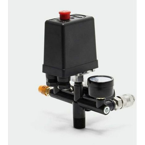 Régulateur de pression pour compresseur Pressostat 2 afficheurs Raccords rapides 20,67mm Pression 0 à 12 bar Tension 240V/16A (1/5)