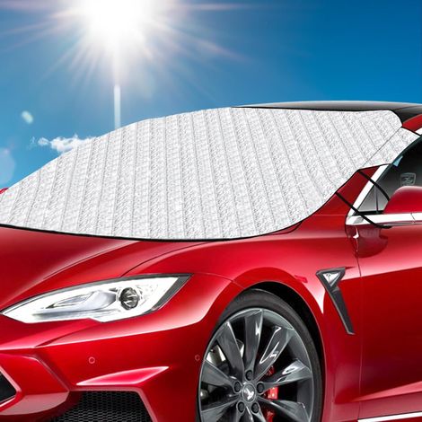 Couverture Pare-Brise Voiture,BâChe Pare Brise Protection,MagnéTique Couverture Repliable,Universelle Couverture Pare Brise Pour Anti Givre Pour Bache Voiture Anti Givre Et Neige, Uv,PoussièRe (B) (1/5)