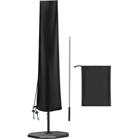 Large Straight Garden Umbrella Cover 2m 3m 4m, 210D Oxford Waterproof & UV-Resistant, H190 x 30/50cm with Telescopic Pole