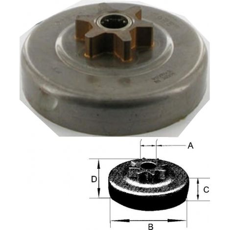 29888W – Pignon de chaîne 3/8" Picco pour tronçonneuse Mac Culloch – 6 dents avec roulement – Pour modèles Mac 110 à 540E – Bestgreen