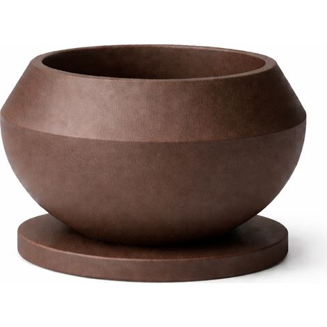 Vaso per bonsai marrone, ciotola decorativa moderna per interni.