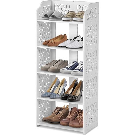 Étagère à Chaussures 5 Niveaux, Meuble de Rangement Robuste et Élégant, Gain de Place pour Couloirs et Zones d'Entrée, 40 x 23 x 90 cm (1/5)