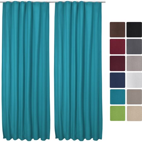 Beautissu – Lot de 2 rideaux thermiques opaques 140x245 cm – 100% polyester – Isolation thermique – Œillets en métal inoxydable