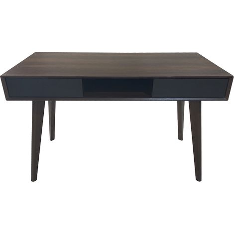 SVITA RETRO Schreibtisch in Holzoptik mit Schubladen Dunkelbraun (1/4)