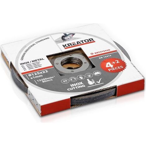 Discos de corte - acero inoxidable - Ø 125 x 1 mm - 6 piezas KREATOR (1/2)