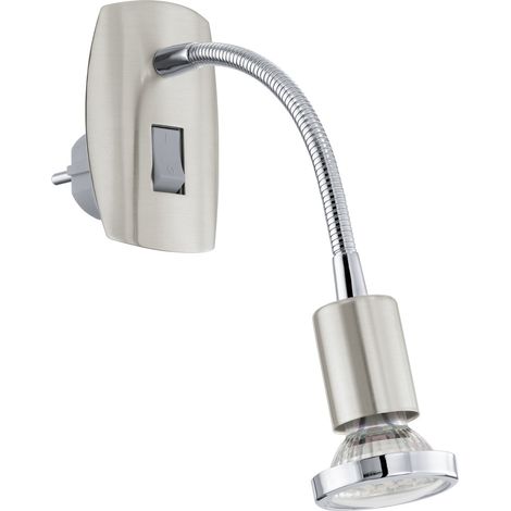 Applique Presa Moderna Mini 4 Acciaio Grigio 1 Luce Gu10 2,8