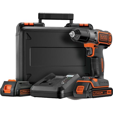 BLACK + DECKER Akku-Bohrschrauber 18V 2 x 1,5Ah Li-Ion AutoSense + Koffer ASD18KB (1/5)