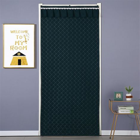 90 x 200cm,Vert foncé Rideau de Porte Isolant Thermique, Rideau de Porte Interieur d'hiver Thermiques Isolation Anti Froid et Chaleur Rideau de Porte