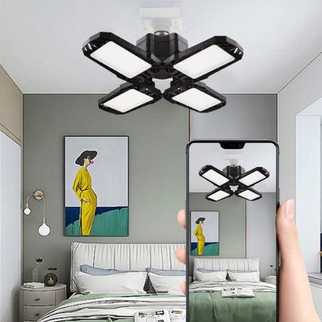 Lampe de garage LED pliable en 4 parties, 60 W, 6500 K, blanc froid, lampe de garage pliable pour salon (1/5)