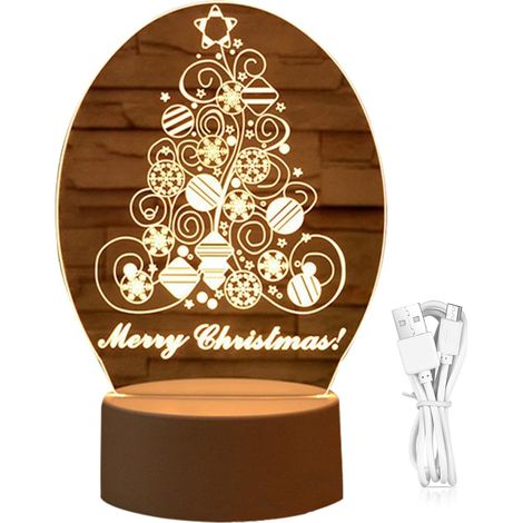 Lampe de décoration de Noël,Lampe de Noël - Lampe de Chevet (1/5)