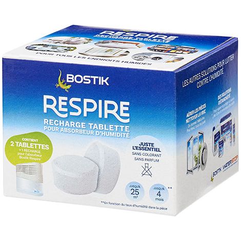 2 Recharges Absorbeur Respire 2X250 g - Bostik (1/3)