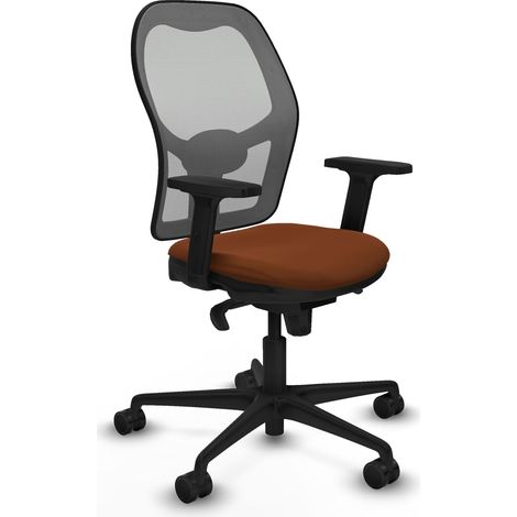 Jorquera sincro malla gris similpiel marrón brazos 2D base nailon ruedas 65mm nailon (1/5)