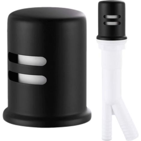 Non-return lid for dishwasher, non-return lid for kitchen sink dishwasher, solid brass, matte black. (1/5)