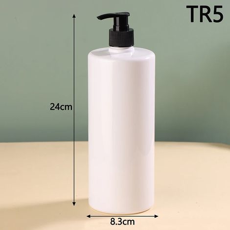 (1 Blanc) Distributeur de savon liquide mural de douche 1000 ml, flacon transparent pour shampoing, après-shampoing, lotion, liquide vaisselle. (1/5)