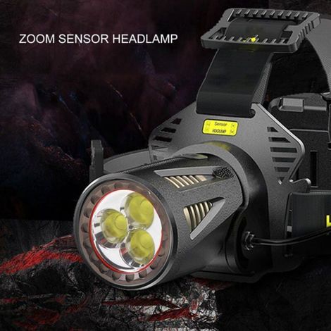 Lampe Frontale Extérieure Chargement USB Antidérapant Respirant Réglable élastique IPX5 Lampe Frontale étanche pour Camping (1/5)