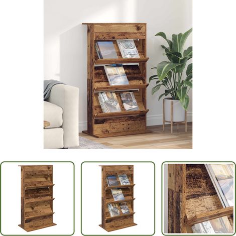Bücherregal - Magazinregal mit Regal Altholz 70 x 41 x 126 cm Holzwerkstoff (1/5)