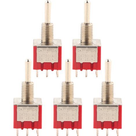 5PCS MTS-303 MiniToggle Switch 3PDT 9 Pin3 Position On OFF on (1/5)