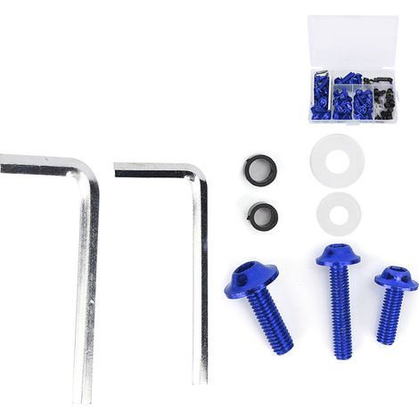 158-teiliges Universal-Verkleidungsschrauben-Dichtungsschlüssel-Set Motorradzubehör Blau (1/5)