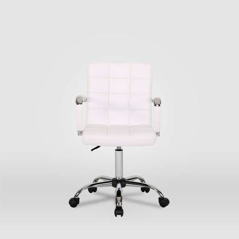 Silla de oficina Isabella en blanco. Alto: 89-104, Ancho: 51, Fondo: 49. (1/5)