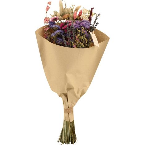 Bouquet de Fleurs Séchées Champêtre Rose Décoration Intérieure Ø 20 cm x 50 cm - PANGIVO (1/4)