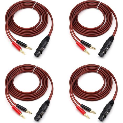 Kompatibel mit 4-teiligen XLR-auf-Bananenstecker-Lautsprecherkabeln, 3-poligen XLR-Buchsen-auf-Doppelbananenstecker-Audiokabeln, professionellem HiFi-Interface mit 4-mm-vergoldetem Stecker auf XLR3