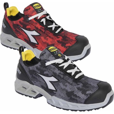 Utility Diadora Scarpa Shark Stable Impact Low S1P SR ESD Nero Rosso 43