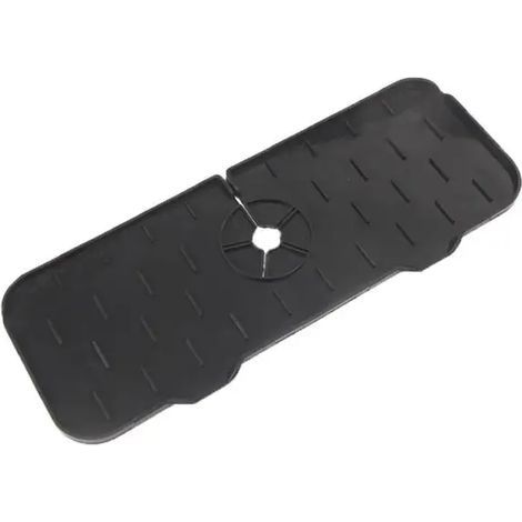 Tapis de protection en silicone pour robinet de cuisine, attrape-éclaboussures pliable, noir, 1 pièce (1/4)