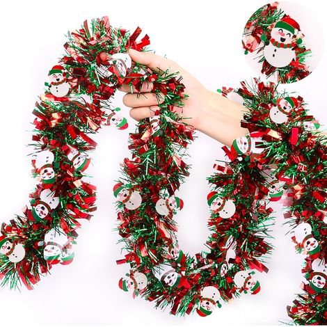 Guirlande Sapin de Noel Artificiel, Guirlande Scintillante à Suspendre, Réaliste Imitation Sapin De Noël Décoration, Fête Noël Décoration Porte Mur Fenêtre Cheminée(2 Rouleaux, 2m) (1/5)