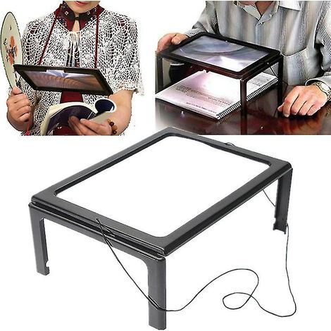 Loupe grand format pleine page grossissante (grossissement 2,5x) avec éclairage LED (1/5)