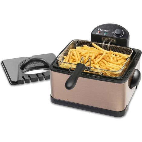 Friteuse électrique 4.5L 2000W – Cuivre – Technologie de chauffe rapide – Pour friture professionnelle – Bestron (1/5)