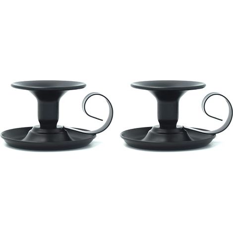bougeoirs courts en métal noir pour décoration de fête, salle à manger, centres de table (1/5)