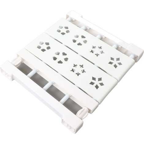 Étagère extensible blanche à tension pour placard, sans perçage, télescopique, avec séparateur, largeur 24 cm et longueur 30 à 40 cm (11,8 à 15,7 pouces).