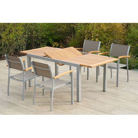 Naxos Set 5tlg 4 Sessel Tisch 150(200)x90cm