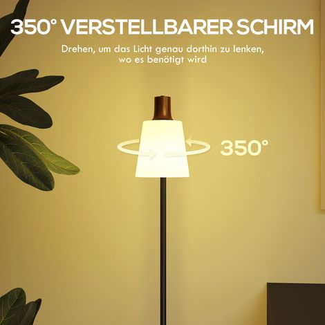 Lampadaire LED Salon avec tête orientable 350°, lampe sur pied réglable en noir, températures de couleur 3000K/4000K/6500K (1/5)