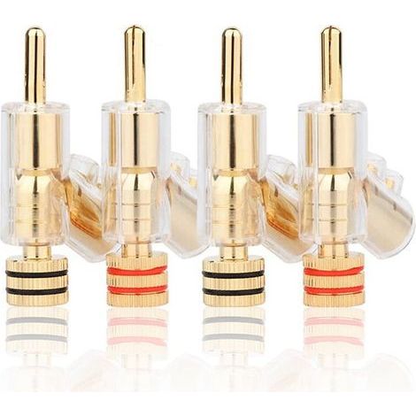 Convient aux connecteurs bananes verrouillables plaqués or pour câbles d'enceintes HiFi, ainsi qu'aux connecteurs de câbles d'enceintes pour amplificateurs audio. (1/5)