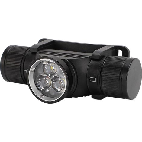 Lampe Frontale étanche Rechargeable pour Utilisation en Extérieur 5 V 1 A, Lampe Frontale Légère en Alliage D'aluminium à Angle Réglable pour la Randonnée, le Camping, la Pêche, la Chasse