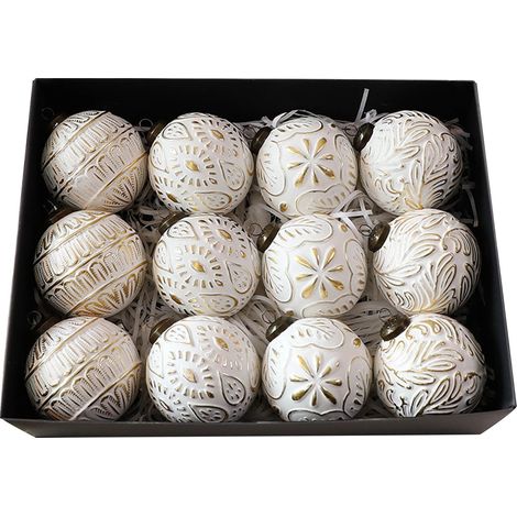 Boule De Noel - 80 mm - Cuivre Vieilli - Pour Arbre De Noel Interieur - Lot De 12 (1/5)