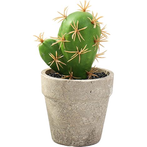 Cactus Artificiel - En Pot - Décoration Intérieure - 12 cm - Matériau Mousse - Pour Maison Bureau Café - Lot de 1 (1/5)