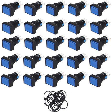 25 Boutons Poussoirs Auto-Verrouillants avec Voyant Lumineux pour Appareils Domestiques et Industriels 220V (1/5)