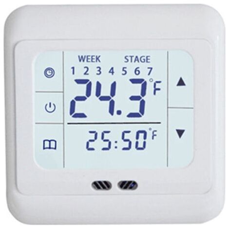Thermostat numérique blanc à écran tactile, système de chauffage au sol, pour la maison, régulateur de température, AC 220V (1/5)